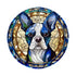 Boston Terrier Circular Glass Suncatcher Worktop Saver